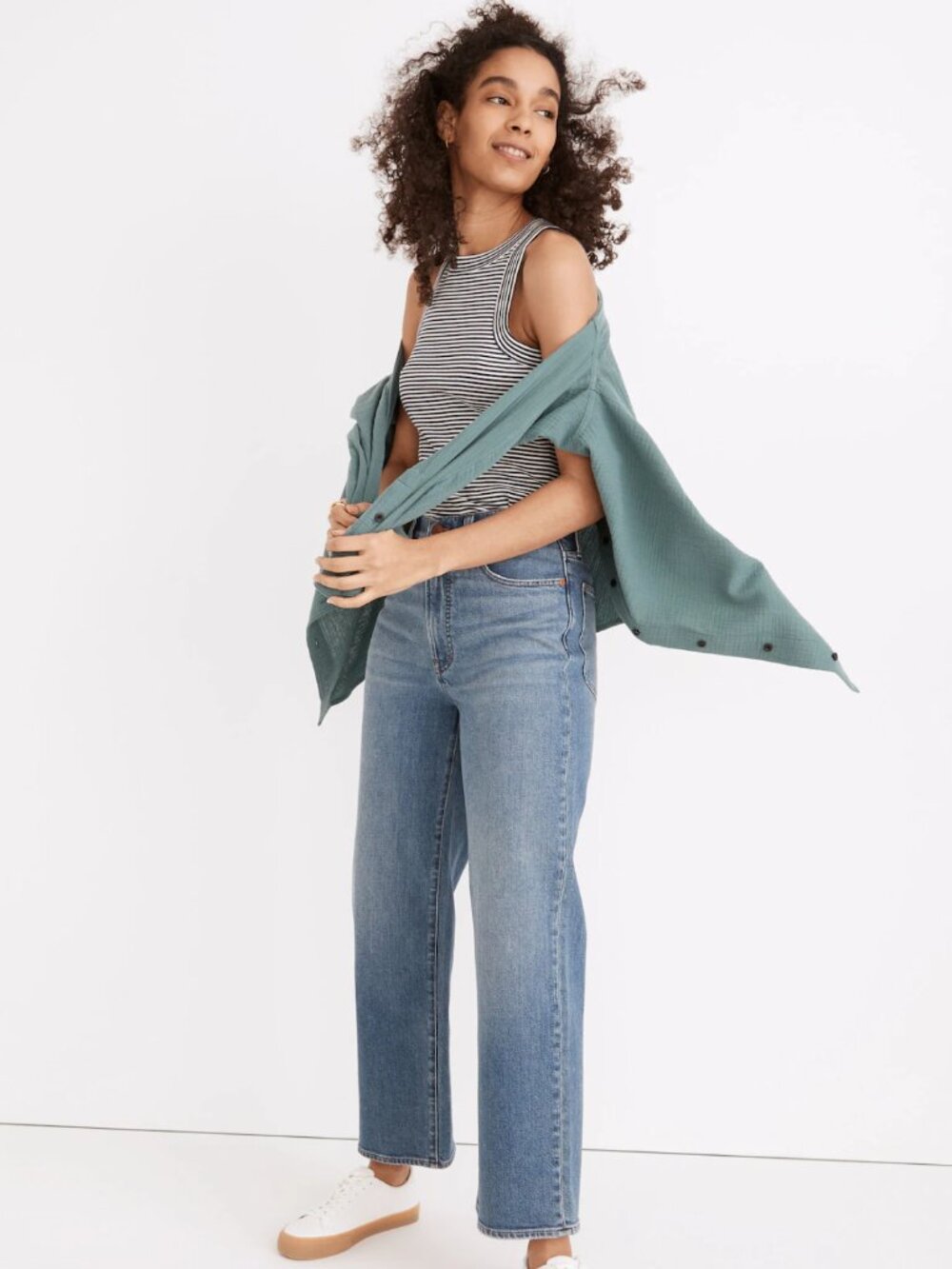 Madewell The Perfect Vintage Wide-Leg Crop Jean Montclare Wash TENCEL Denim 27